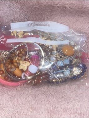 Assorted Beaded and Metal Bracelet Lot - Yellow, Blue, Brown Accents